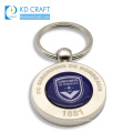 Cheap wholesale custom metal zinc alloy printing epoxy sports football club keychain for sale